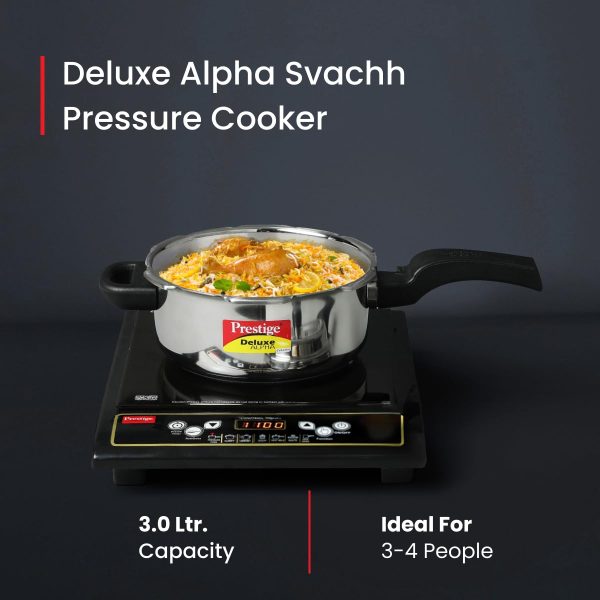 Prestige 3L Svachh Deluxe Alpha stainless steel Pressure Cooker - Image 3